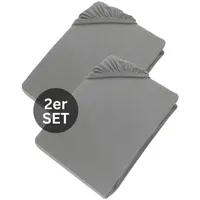 Schöner Wohnen Spannbettlaken Jersey-Baumwolle 200 x 200 cm grau