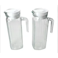 Mambocat 2er Set LIMA Kühlschrankkrug mit Deckel weiß 0,95L