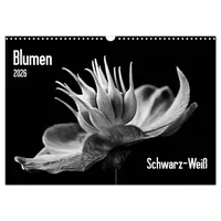Calvendo Blumen 2026, Schwarz-Weiß (Wandkalender 2026 DIN A3 quer),