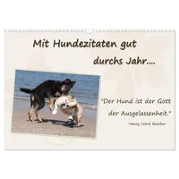 Calvendo Mit Hundezitaten gut durchs Jahr/CH-Version (Wandkalender 2026 DIN