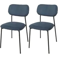 Mendler 2er-Set Esszimmerstuhl HWC-O26, Küchenstuhl Polsterstuhl Stuhl, Cord (330g/m2)