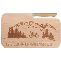Spruchreif | Brotzeitbrett mit Messer "Es ist Zeit für