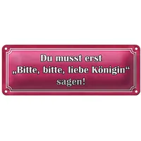 Roomando Humorvolles Blechschild | Du musst erst | Bitte,