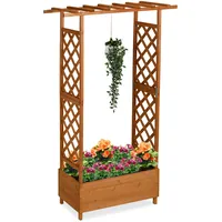 Relaxdays Blumenkasten mit Rankgitter & Dach 183 x 110