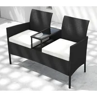 Costway Gartenbank Set 2-tlg. Weiß