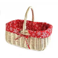 PM24 MyBer® Korb Weidenkorb Einkaufskorb Picknickkorb 33/23/13cm (27cm mit