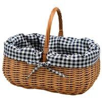 MyBer Korb Weidenkorb Einkaufskorb Picknickkorb 33/23/13cm Stabiler Tragekorb aus