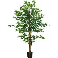 Homcom Künstliche Pflanze, 150 cm mit Übertopf, Kunstmoos, Künstlich