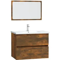 VidaXL Badmöbel-Set Räuchereiche 2-tlg. Braun