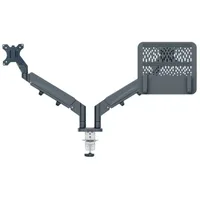 Leitz Monitor+Laptoparm Ergo Monitorhalterung 81,3 cm (32\ Dunkelgrau Höhenverstellbar,