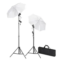 VidaXL Fotostudio-Set mit Leuchten, Schirmen, Hintergrund, Reflektor