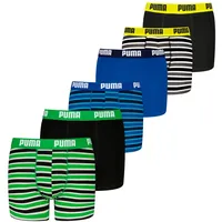 Puma Boxershort 6er Pack in Schwarz/Blau/Grün | Gr.: 158-164