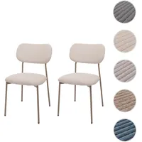 Mendler 2er-Set Esszimmerstuhl HWC-O26, Küchenstuhl Polsterstuhl Stuhl, Cord (330g/m2)