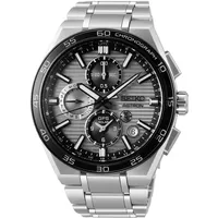 Seiko Astron GPS Solar Herren-Armbanduhr Chronograph Titan/Grau