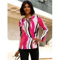 Classic Basics Sieh an! Schlupfbluse in schwarz-pink-bedruckt | Gr.:
