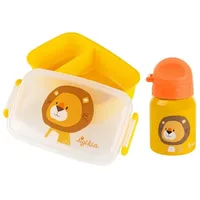 Sigikid Kindergarten-Set Trinkflasche & Brotdose Gelb Löwe,Onesize