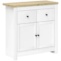 Homcom Sideboard Weiß, Karton, 35x80x79 cm, Wohnzimmer, Kommoden &