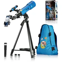 Bresser Junior Linsenteleskop 70/400 mit Rucksack, Farbe: blau