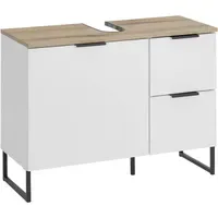 BASIC by Balculina Waschbeckenunterschrank weiß Eiche, 80 cm, -