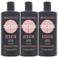 Syoss 3 x Syoss Professional Keratin Shampoo mit Blauen