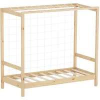 ML-Design Kinderbett Fußballtor 70x140 cm, Natur Kiefernholz Massiv