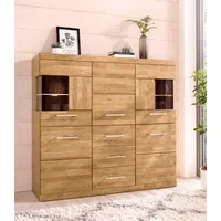 Home Affaire »Ribe,125cm breit,115cm hoch, Fronten Massivholz,5Türen,3 Schubladen«, Holz