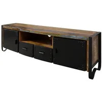 MASSIVMOEBEL24.DE TV-Board Altholz 178x43x55 mehrfarbig lackiert INDUSTRIAL #105