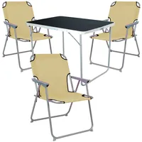 Mojawo Mojawo, 4-tlg Camping Set Campingtisch + 3 Campingstuhl