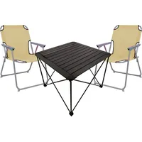 Mojawo 3teiliges Campingmöbel Set Campingtisch Campingstuhl L70xB70xH56cm