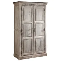 Massivmoebel24 Schrank Mango / Akazie 105x50x180 weiß gewachst castle-antik