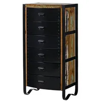 MASSIVMOEBEL24.DE Kommode Altholz 60x43x120 mehrfarbig lackiert Industrial #09