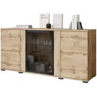 Mirjan24 Kommode, Eiche Wotan, Holzwerkstoff, Rechteckig, 150x70x40 cm, Wohnzimmer,