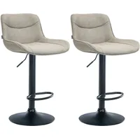 CLP 2er Set Barhocker Vonore Stoff I Mit Lehne,