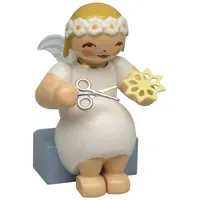 Wendt & Kühn Margeritenengel sitzend mit Papierstern 4 cm