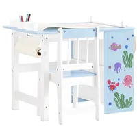 SoBuy Kindertisch mit 1 Stuhl Kindersitzgruppe Maltisch für Kinder