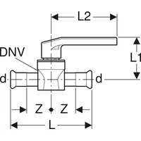 Geberit Mapress Kugelhahn Edelstahl 15 mm