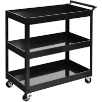 Costway Rollwagen Küchewagen Metall, Servierwagen Allzweckwagen mit 3 Ebenen