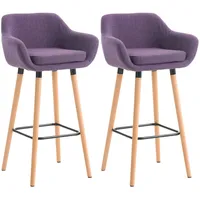 CLP 2er Set Barhocker Grant mit Stoffbezug lila