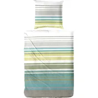 Primera Perkal-Bettwäsche Summer Stripe Gestreift Grün 135 x 200