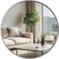 CLP Wandspiegel, Silber, Metall, 45x45x3 cm, Spiegel, Wandspiegel