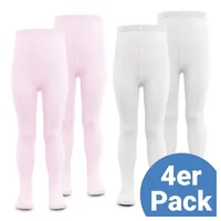 LaLoona Strumpfhose 4er Pack - Rosa Weiß - Gr.