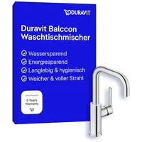 Duravit Balcoon Waschtischarmatur, BA1100002010 FreshStart und Minusflow, ohne Zugstange