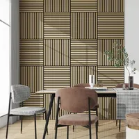 [neu.holz] Akustik-Wandpaneel Vang beige 4 St. 60 x 60