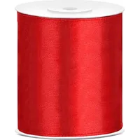 Partydeco Satin Geschenkband rot 25m 100mm breit
