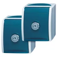 Busch-Jaeger ocean Steckdose, 1f, grau/blau-grün, matt, Aufputz, horizontal/vertikal, mit