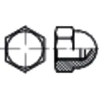 Industrial Quality Supplies DIN 1587 Sechskant-Hutmutter, hohe Form, MS