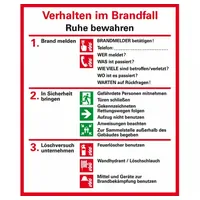 Dreifke Dreifke® Verhaltensregeln Verhalten im Brandfall, ISO 7010, Folie,