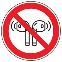 Dreifke Dreifke® Verbotsschild In-Ear Kopfhörer verboten, praxisbewährt, Folie, selbstklebend,