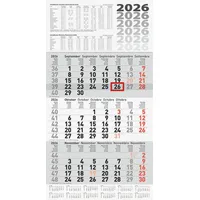 Brunnen 3-Monatskalender 2026 | grau, 300×560 mm