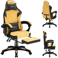 Huzaro Force 3.7 Yellow Gaming-Stuhl mit ergonomischem Design, verstellbarem
